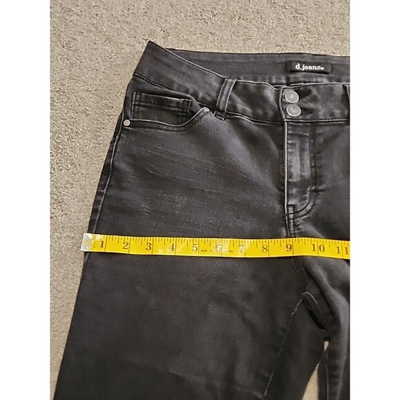 D JEANS Womens Size 10 Black Cotton Blend Skinny Ankle Denim Jeans Stretch - Picture 9 of 15